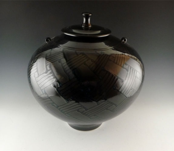 James Brook - Black Lidded Jar
